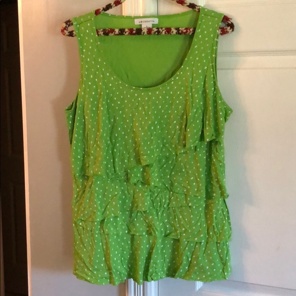 Cute, ruffled, sleeveless top
